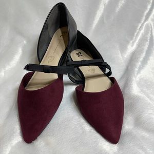 BC Footwear Woman’s Vegan D’Orsay Ribbon Pointed Slip on Flats
